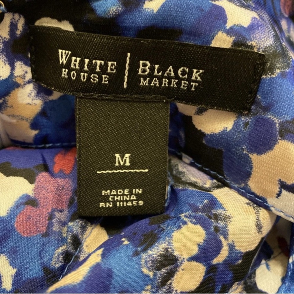 White House Black Market Multicolor Floral Ruffle Top - Picture 2 of 16